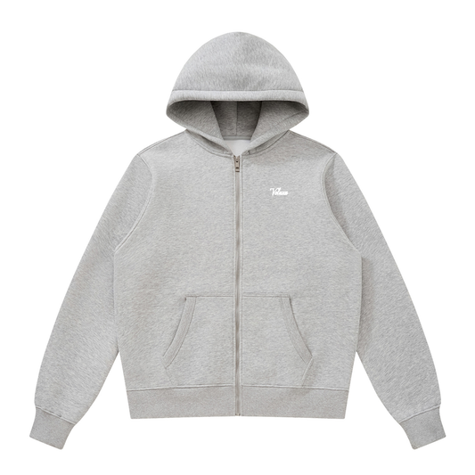 Marl Grey Signature Full Zip Fleeced Jacket