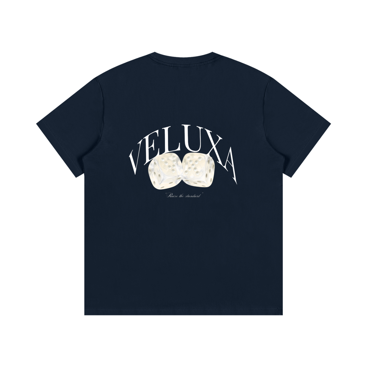 VELUXA "Icy Dice" Cotton 'White' Graphic Tee Navy