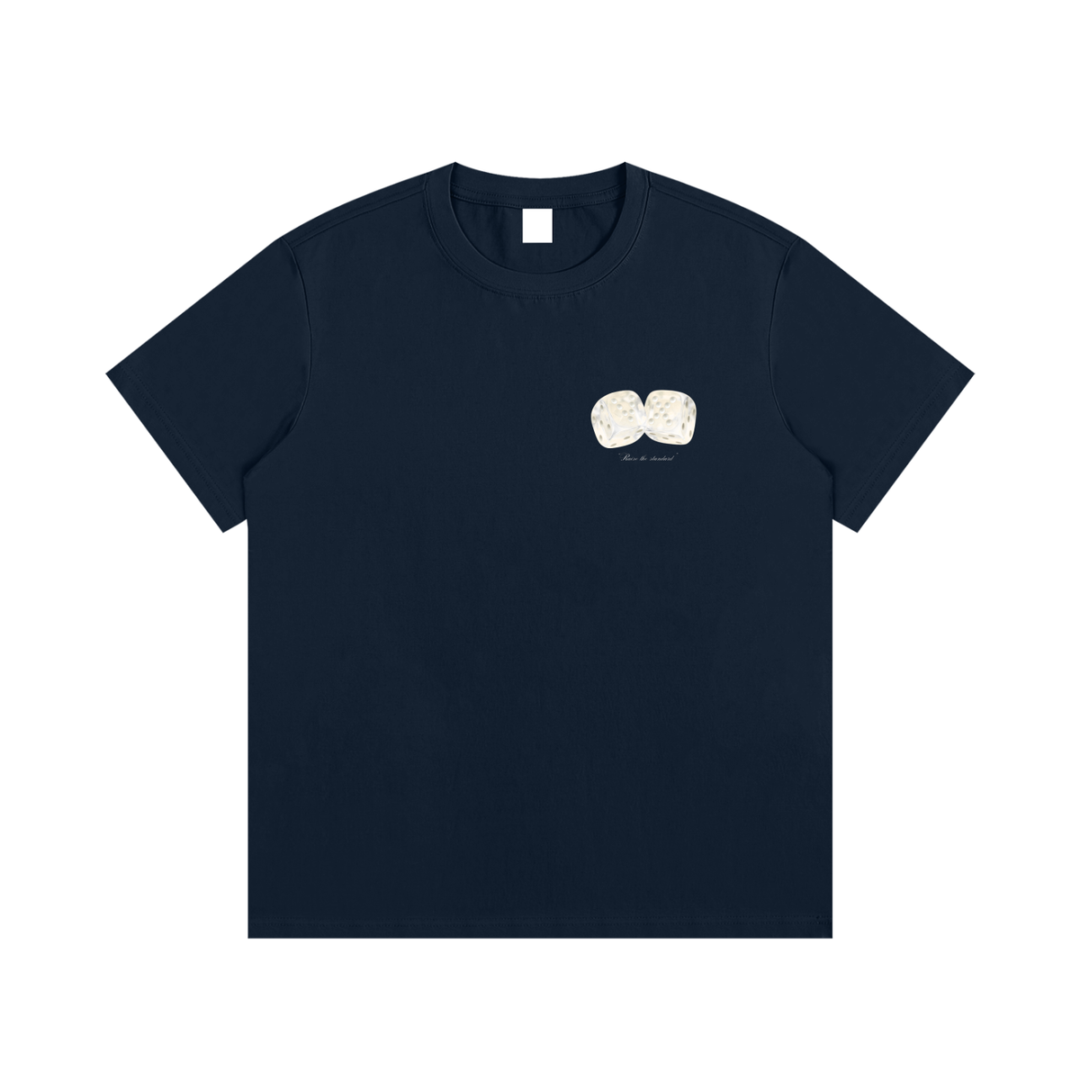 VELUXA "Icy Dice" Cotton 'White' Graphic Tee Navy